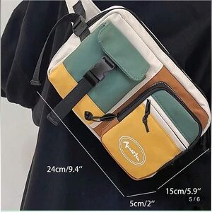 🎁Like New no tags SHEIN Waterproof Messenger Bag, Student Chest Bag, Nylon Sport